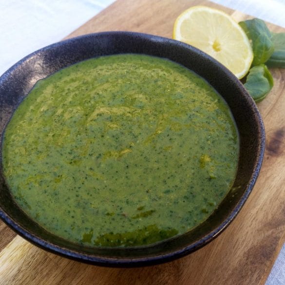 recept van Salsa verde voor bij gegrild vlees BBQ saus groen mr and ms in the kitchen